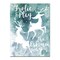 Crafted Creations Teal Green and White Frolic Reindeer Christmas Wrapped Rectangular Wall Art Decor 40" x 30"